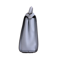 FENDI - Sac à main Peekaboo Large cuir gris - Hand bag