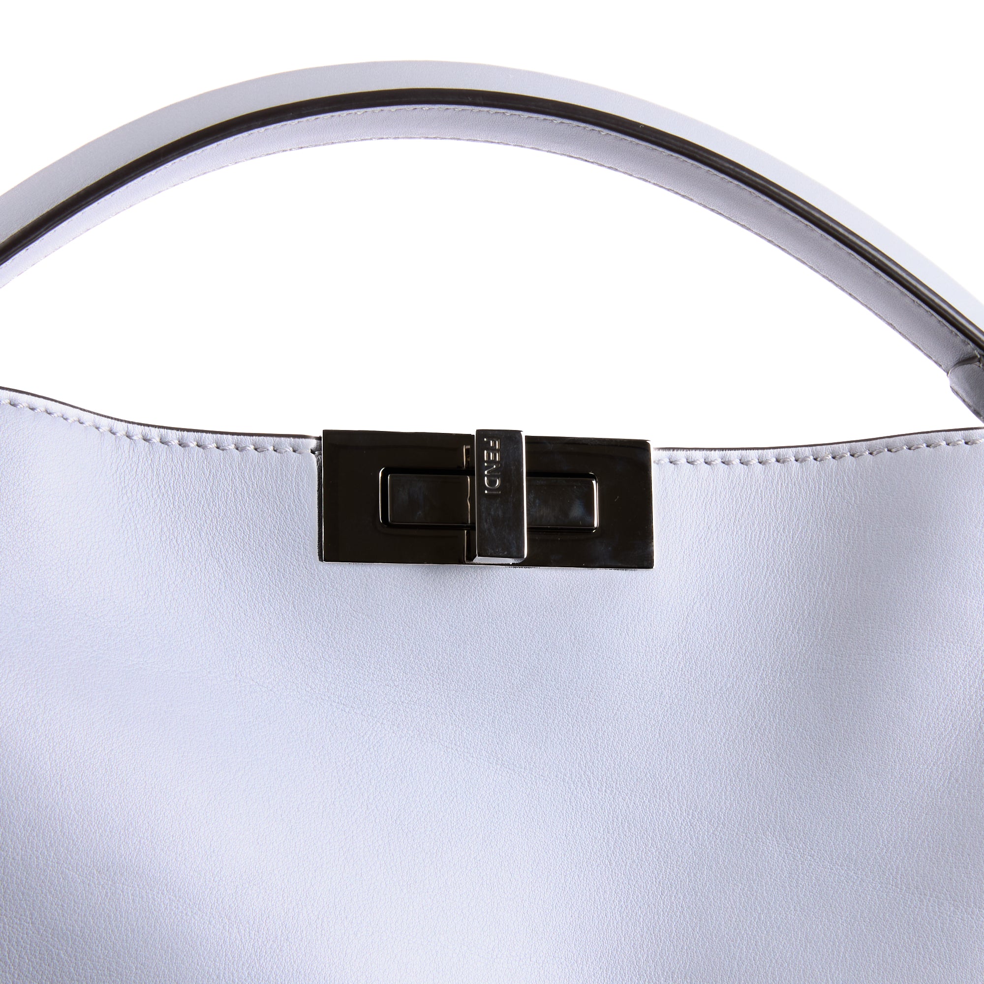 FENDI - Sac à main Peekaboo Large cuir gris - Hand bag
