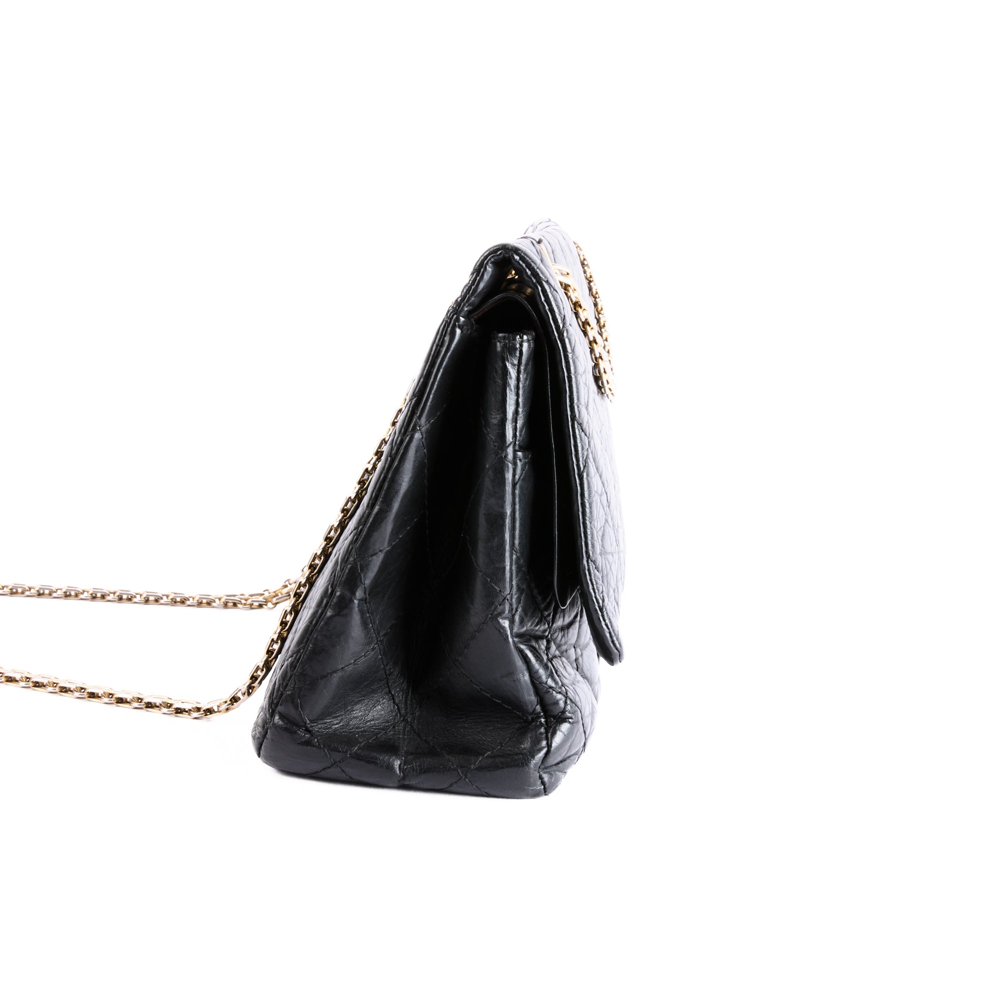 CHANEL - Sac Bandoulière Jumbo 2.55 cuir vieilli noir - Hand Shoulder Bag