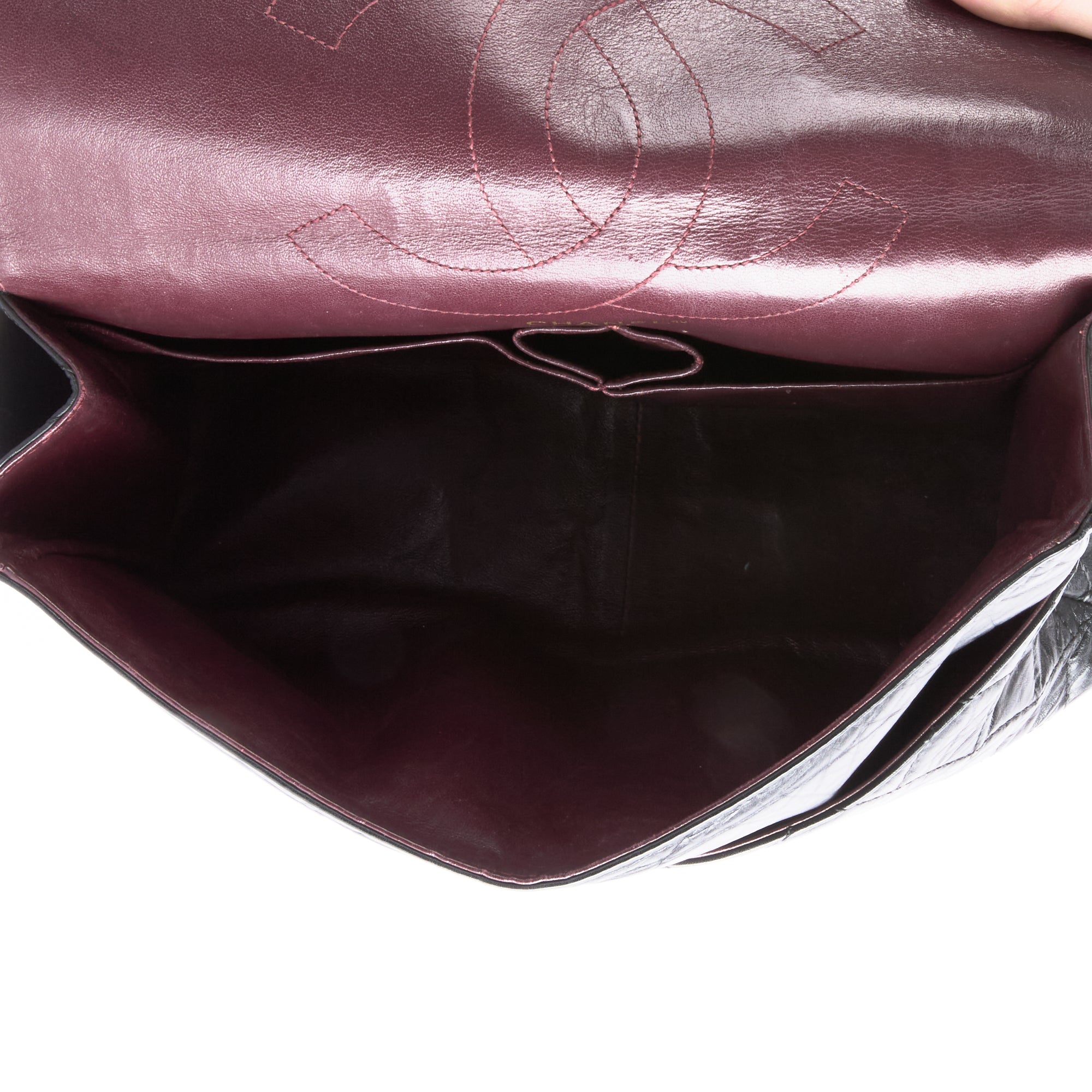 CHANEL - Sac Bandoulière Jumbo 2.55 cuir vieilli noir - Hand Shoulder Bag