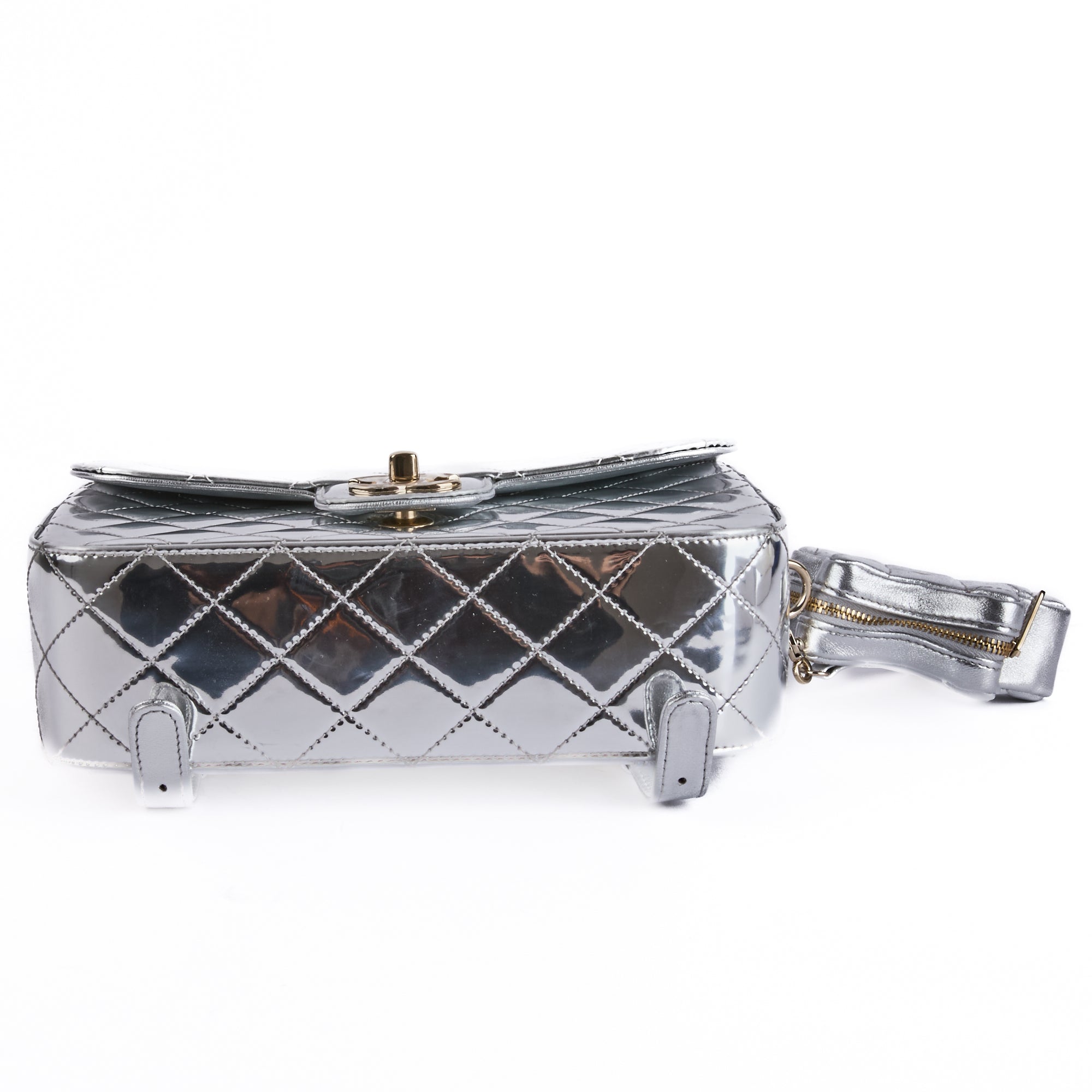 CHANEL - Sac à dos Mirror Timeless Star cuir argent - Hand Bag