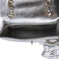 CHANEL - Sac à dos Mirror Timeless Star cuir argent - Hand Bag